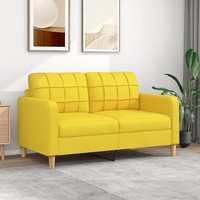 2-Sitzer Sofa Hellgelb 140 Cm Stoff Couch