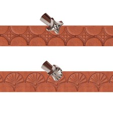 Leather Stamps,2 Pcs Professional Border 4.29 x 0.47 inches, Silver