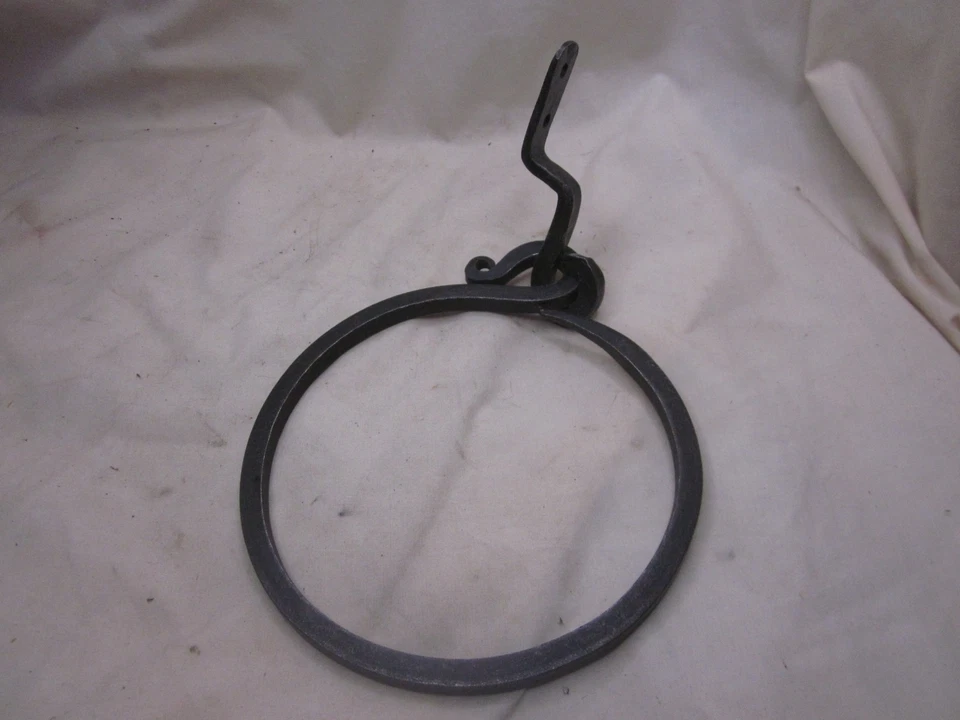 1 toalla de hierro forjado redonda aprox. Percha de 6" de diámetro Stur-De? hecho a mano * Foto 4 de 4