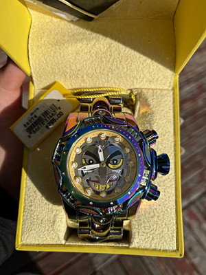 Invicta Joker Quartz Chronograph Date Multicolor SS Bracelet Watch w/ Box.