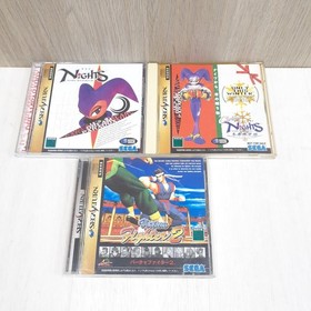 Sega Saturn Console Bundle with 3 Games & 2 Controllers V. Fighter Nights Japan