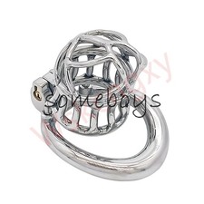 Stainless Steel Male Chastity Cage with oval Ring Lock Restraint Devices for Men