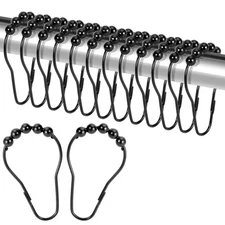 Shower Curtain RingsShower Curtain HooksRust Proof Secure Lock Ring Clips for...