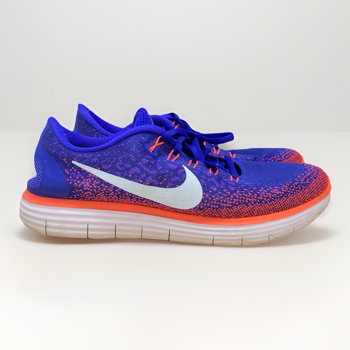 Nike Mens Sz 9.5 Free RN Distance Blue Orange Running Shoes