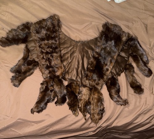 Brown Vintage Fur Stole / Collar c.1900 OS