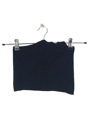 H&M Top Schwarz Rippstrick Gr. 36 One Shoulder