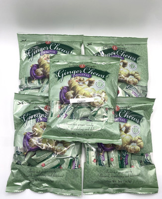 5 Packs Trader Joe's Original Ginger Chews THE GINGER PEOPLE 5 oz Each Pack