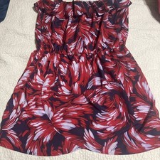 Gap Women's  Strapless Dress Color  Red , Blue  & White Pleated  Size XL