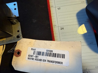 #ad France 5SAY 05 Ignition TranS:WAYNE 62407 001 OEM WAYNE BURNER ORIGINAL $116.00