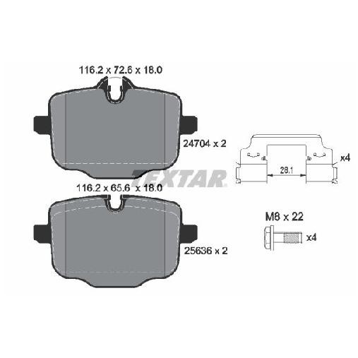 Bremsbelagsatz Scheibenbremse Hinten FüR BMW 8-Er G16 18 Bis 26 Textar Teil Neu-image