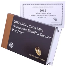 Empty Packaging Replacement Clad Quarter Proof Set Box & COA No Coins 2012