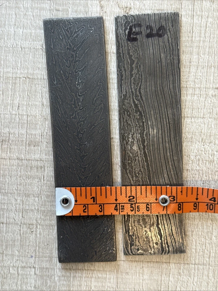 Lote de dos cuchillos de barra de acero Damasco para hacer longitud 15 CMs Foto 4 de 4