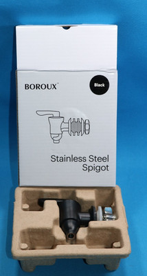 BOROUX 304 STAINLESS STEEL WATER FILTER SPIGOT BLACK CERAMIC VALVE NEW IN BOX