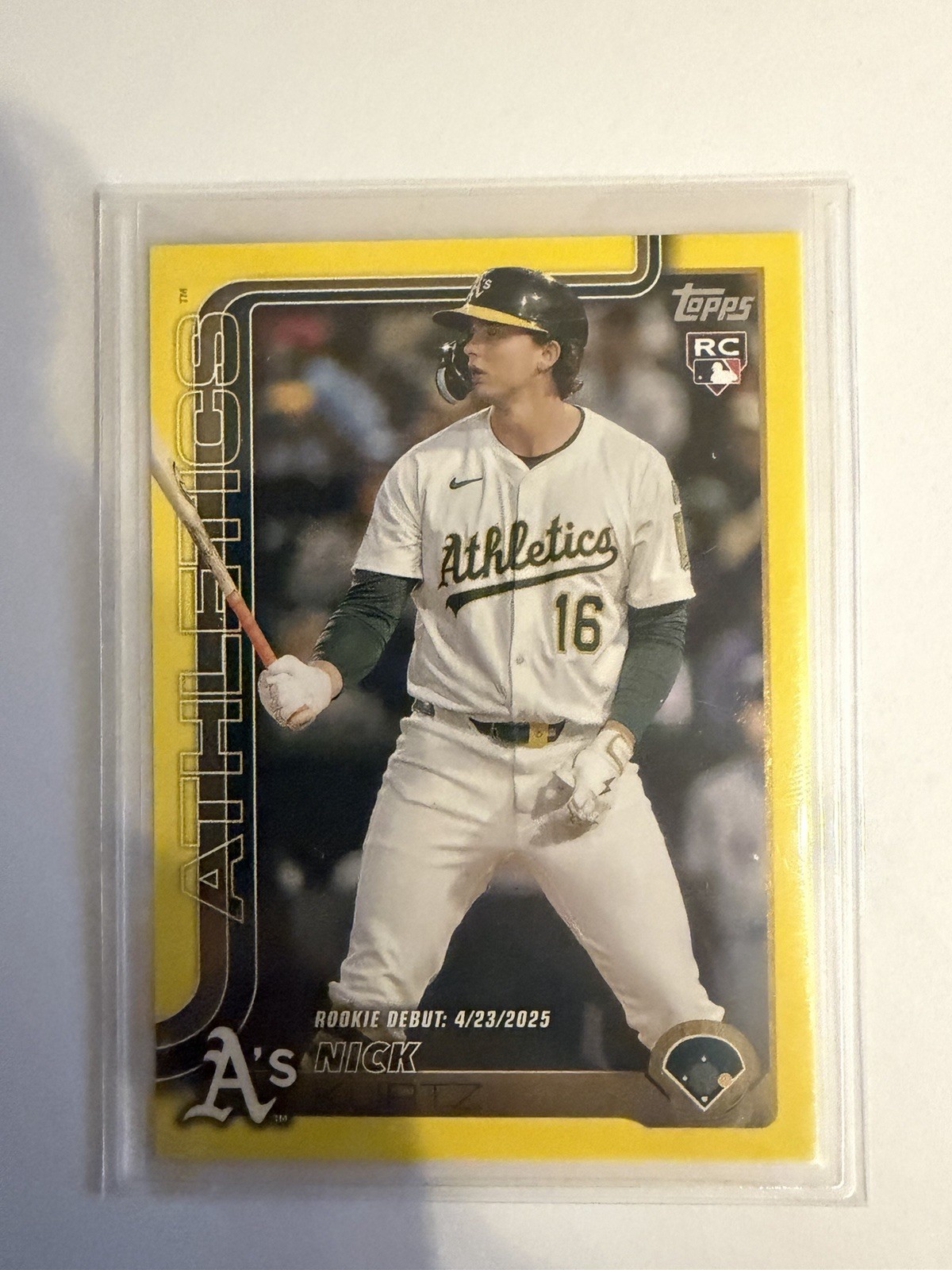 2025 Topps Update Nick Kurtz Yellow Parallel US197 Rookie Debut RC