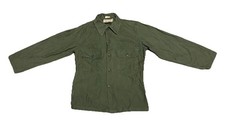 Vintage 1960s US Army Sateen Fatigue OG 107 Field Shirt Men  s 15.5 Vietnam