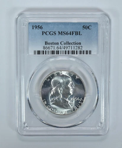 1956 Franklin Half Dollar Boston Collection MS64 FBL PCGS Blue Label