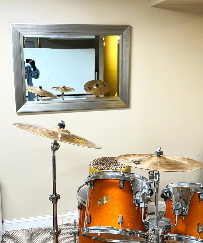 NUEVO ESPEJO GRANERO XL 44" X 28" ASPECTO INDUSTRIAL Metal envejecido sobre madera ¡GUAU! Foto 4 de 4