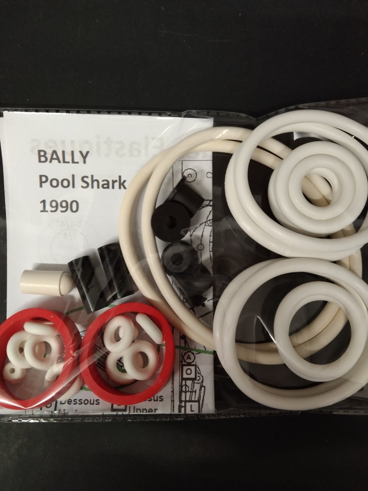 Kit élastiques flipper Pool Shark Bally 1990 caoutchouc de remplacement