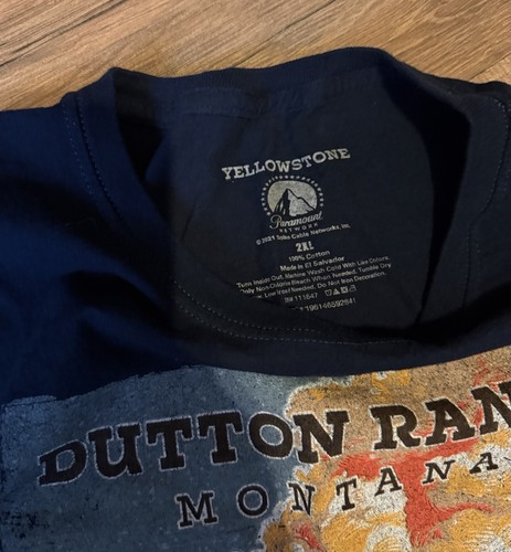 Yellowstone Dutton Ranch Ride For The Brand Men’s Western Navy T Shirt Size 2XL - Picture 2 of 2