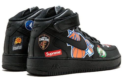 Size 12 - Supreme x NBA x Nike Air Force 1 07 Mid Black for sale