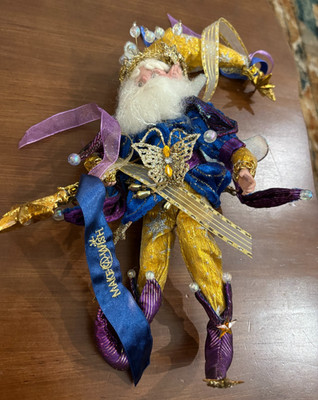 Mark Roberts Make A Wish Fairy King Holiday Figurine Blue Purple Gold 10''