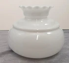 Vtg Milk Glass Globe 6.75" Fitter Fits Coleman Lamp Shade White No Seam Blown?