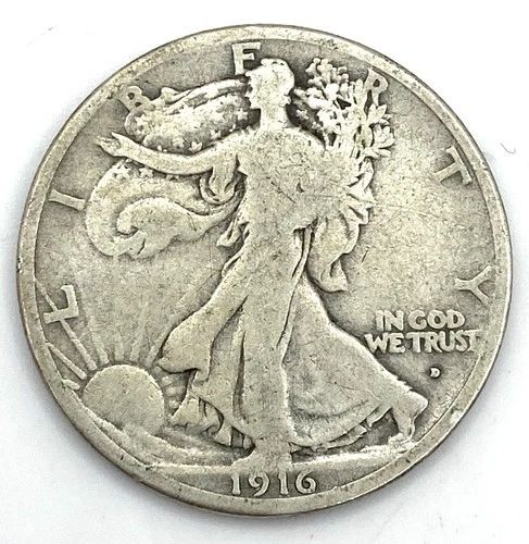 1916 D Walking Liberty Half  Dollar Appears to be VG