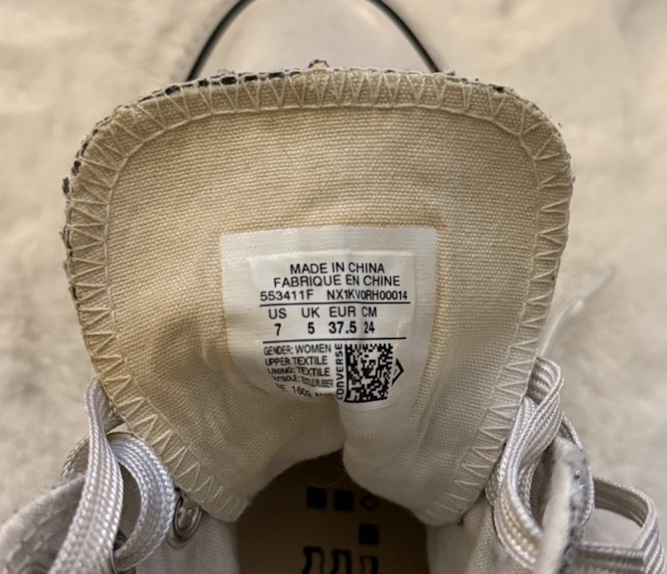 Converse Chuck Taylor All Star High Top Sneakers Gray Textured- Size 7 thumbnail 6