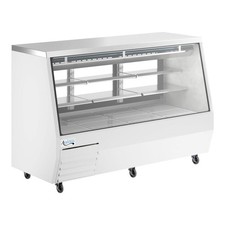 84" White Square Glass Refrigerated Deli Case