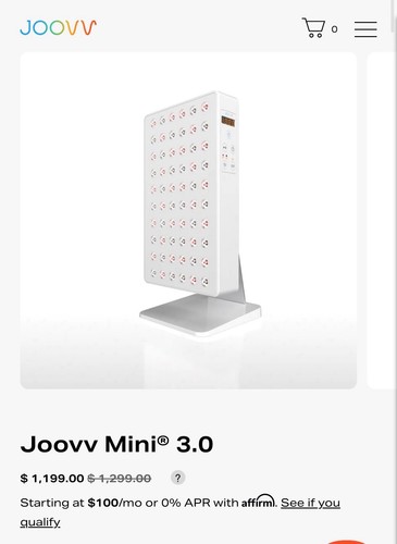 Joovv Mini 3.0 Professional Grade Red Light Therapy Lamp