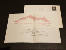 SIR EDMUND HILLARY 1972 Hand Signed Sherpa Hospital Committee Sheet + Provenance