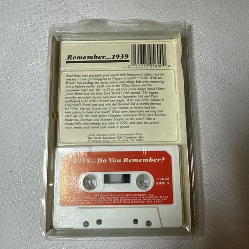1939 Do You Remember Cassette 30 Minutes Actual Voices Music Special Events NEW - Picture 4 of 8