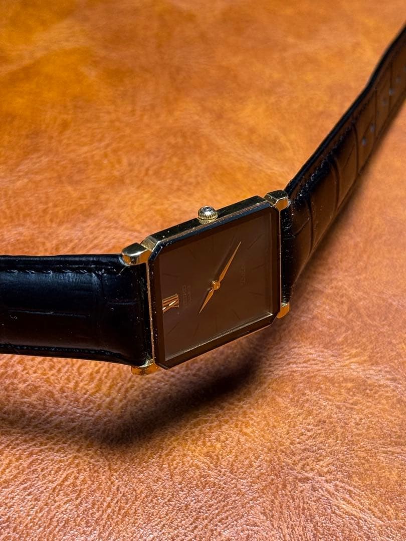 Seiko Dolce Rectangular Watch 1985 Dark Gray Roma… - image 10