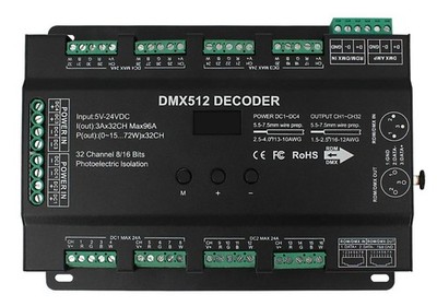  32 Channel 96A RGBW DMX 512 LED Decoder Controlle Digital Display Decoder Dimmi