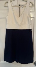 Womens J Crew Navy & Ivory Dress, Size 8