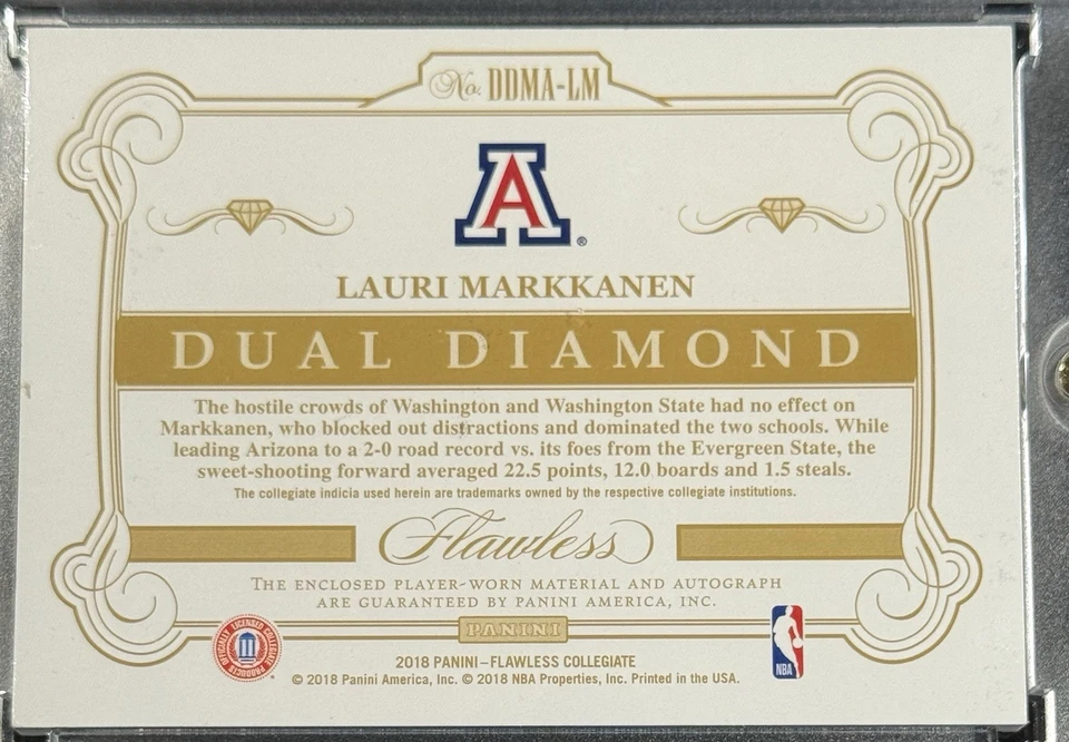 Parche autógrafo Flawless Collegiate Lauri Markkanen 2018 doble diamante/25 Foto 2 de 2
