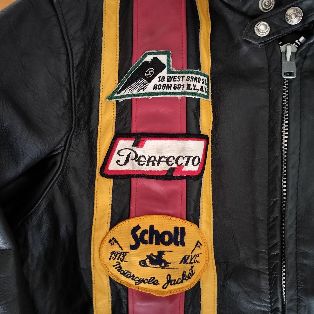 SCHOTT ショット USA製 1650 レザー ライダースジャケット 40 Schott 1650 Leather Jacket Black Single Rider USA Made Size