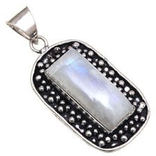 Pendant Moonstone Gemstone Handmade Mother'Day Gift Silver Jewelry 2