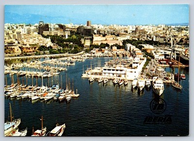 Palma de Mallorca Nautical Club Air View Postcard 1960s Iberia Airlines