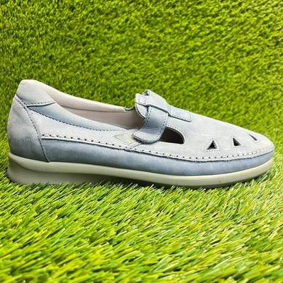 SAS Roamer Womens Size 8 Blue Casual Comfort Leather Slip On Loafer Shoes