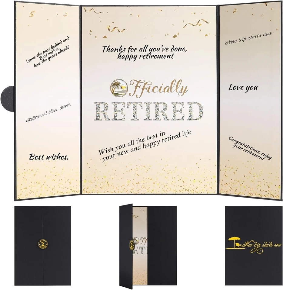Выход на пенсию гостевая книга карта украшения черное золото праздничный знак - Изображение 3 из 4