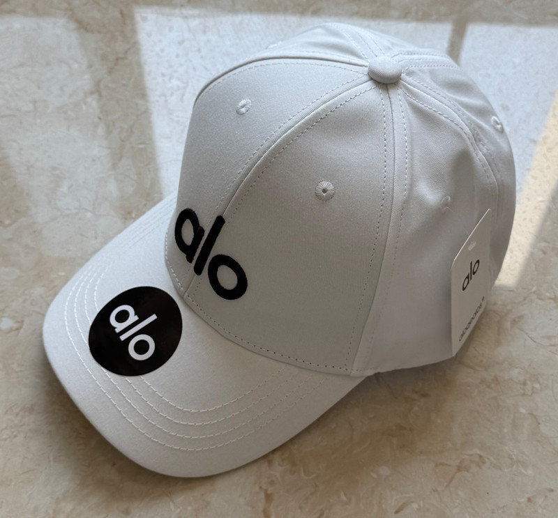 Alo Womens Cotton Baseball Cap White One Size