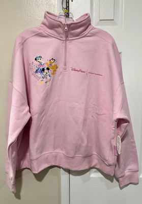 NWT Disney Parks x Stoney Clover Lane Disneyland Pink 1/4 Zip Pullover SIZE:XL
