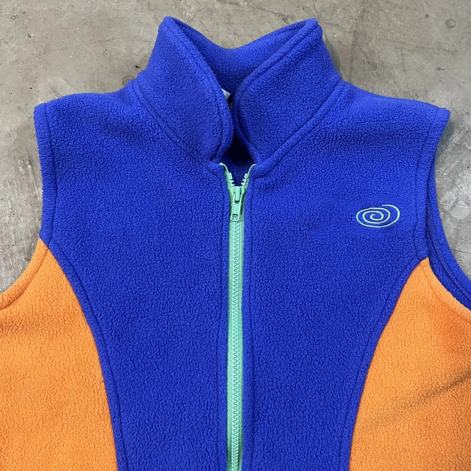 Vintage LL Bean Fleece Vest Full Zip Athletic Girls Large Made in USA - Image 3 of 4