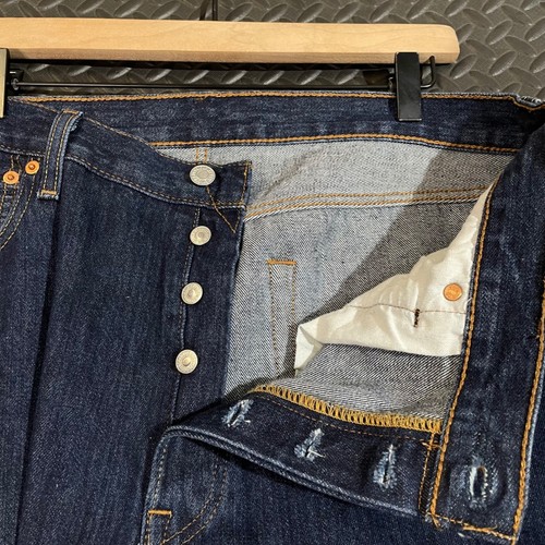 Pantalones de mezclilla vintage Levi's 501 azul pierna recta botón mosca para hombre talla 36X30 - Imagen 2 de 11