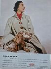 1952 Womens Dupont Orlon Greatcoat Coat English setter dog vintage fashion ad