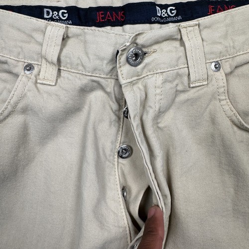 VTG Dolce & Gabbana Straight Leg Jeans Mens 36 Beige Preowned Stain Button Fly - Picture 4 of 13