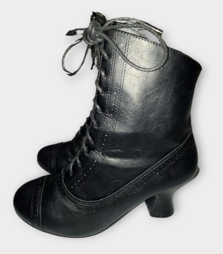 Ellie 2.5" Heel Victorian Bootie Women Shoes Boots 253/SARAH Size US 7 Black - 第 1/9 張圖片