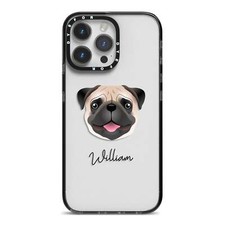 Custom Dog Illustration with Name iPhone Case for iPhone 15 14 13 12 11