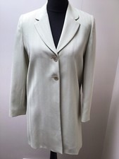 Gold By Michael H Pale Tea Green Striped Pattern Longline Blazer Jacket Size 12